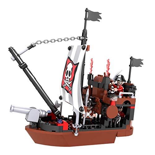 Cogo Bateau Pirate Sea Rover Jeu de Construction de 167 pièces Avec 3 différents Pirates et Cannon réglable 3118