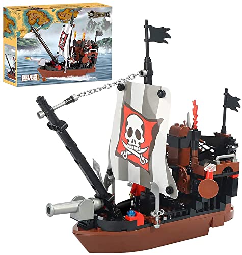 Cogo Bateau Pirate Sea Rover Jeu de Construction de 167 pièces Avec 3 différents Pirates et Cannon réglable 3118