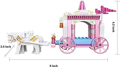 COGO Juego de construcción de carruaje de princesa para niñas Bloques de construcción Juguetes educativos de Navidad para niños a partir de 6 años (98 piezas)