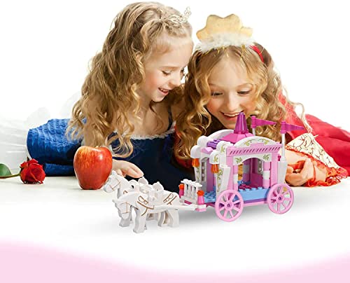 COGO Juego de construcción de carruaje de princesa para niñas Bloques de construcción Juguetes educativos de Navidad para niños a partir de 6 años (98 piezas)