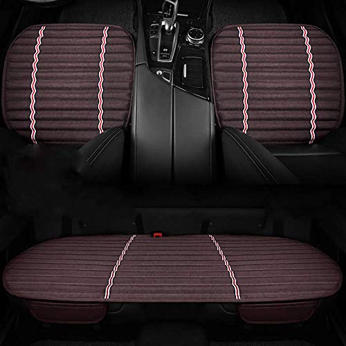 Cojín suave para asiento de automóvil, carbón de bambú con almohadillas interiores de cuero de PU para asiento de automóvil para viajes de oficina en casa, cuatro estaciones, universal, beige