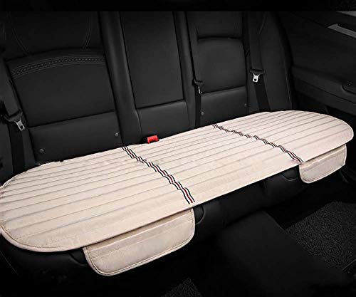 Cojín suave para asiento de automóvil, carbón de bambú con almohadillas interiores de cuero de PU para asiento de automóvil para viajes de oficina en casa, cuatro estaciones, universal, beige