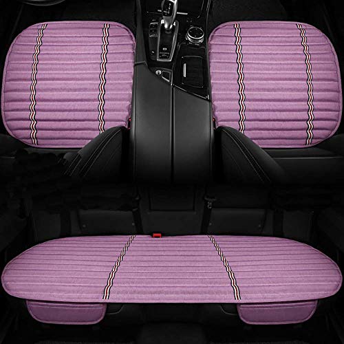 Cojín suave para asiento de automóvil, carbón de bambú con almohadillas interiores de cuero de PU para asiento de automóvil para viajes de oficina en casa, cuatro estaciones, universal, beige