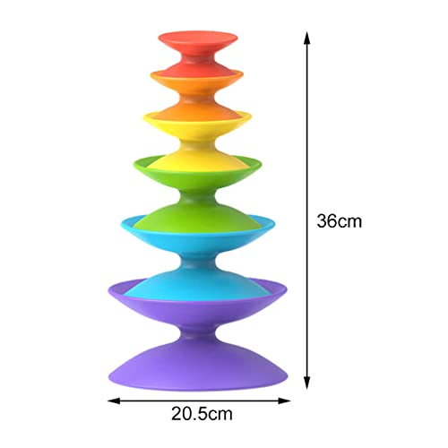 Colcolo Bebé Montessori Anillos de Apilamiento Juguetes Rainbow Montaje Círculo Apilador Bloques Aprendizaje Juguetes Educativos