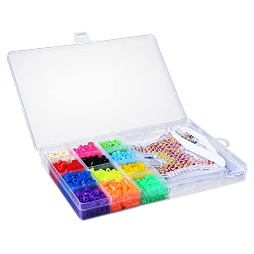 Colcolo Kit de Cuentas fusibles de 12/20 Colores, Juguetes de Bricolaje Hama Beads Arts Crafts Set Pixel Art Project 3D Puzzles Classroom Activity Gift - 12 Colores