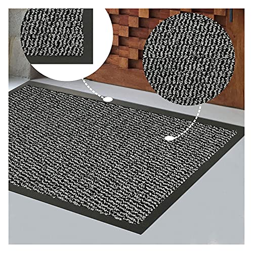 Colinas de Barrera de Servicio Pesado Mats de Goma Antideslizante Mats de Suelo Alfombras de Cocina Lavable Luz de Goma Puerta multicolora (Color : Grey, Size : 50cm x 80cm)