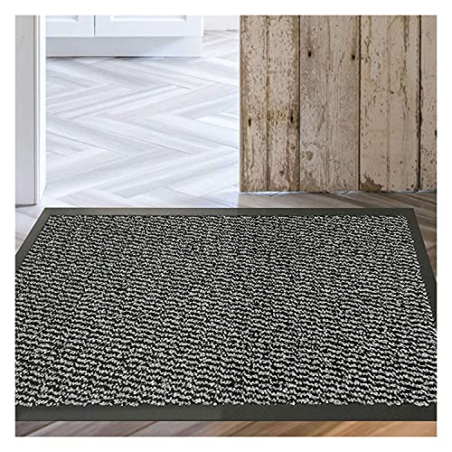 Colinas de Barrera de Servicio Pesado Mats de Goma Antideslizante Mats de Suelo Alfombras de Cocina Lavable Luz de Goma Puerta multicolora (Color : Grey, Size : 50cm x 80cm)