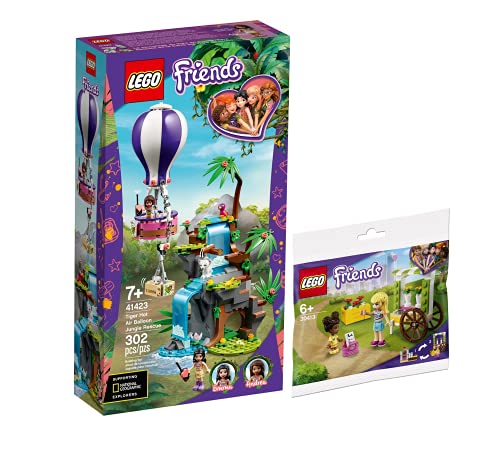 Collectix Lego 41423 Friends Tiger - Juego de salvavidas con globo aerostático y carrito para flores 30413 (bolsa de plástico)