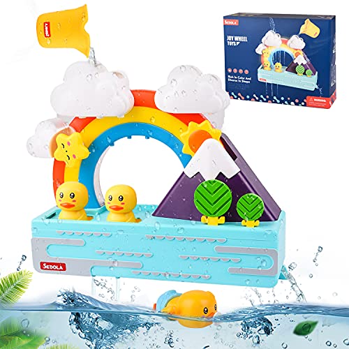 colmanda Juguetes de Baño para Bébé, Juguete de Bañera Niños, Bañera Juegos Cascada de Juguete de Bañera DIY Hora del Baño Juego, Regalo de Fiesta para Niños Niñas (7PCS)