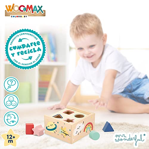 ColorBaby WOOMAX - Mr Wonderful-Caja Formas de Madera +12m - 5pcs (48803)