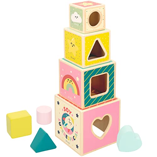 ColorBaby WOOMAX - Mr Wonderful-Torre Cubos de Madera +12m (48801)