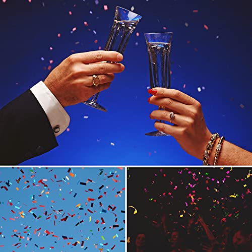 com-four® 4X Shooter Party Popper Champagne, cañón de Confeti para la víspera de Año Nuevo, Fiestas, cumpleaños, Bomba de Confeti como Botella de champán (4 Piezas - Botella de Champagne)