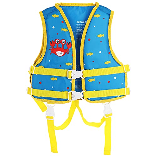 com-four® Ayuda a la flotabilidad - Chaleco para niños como Ayuda para la natación - Ayuda a la natación de Moda con decoración marítima - para niños de 3 a 6 años (Azul)