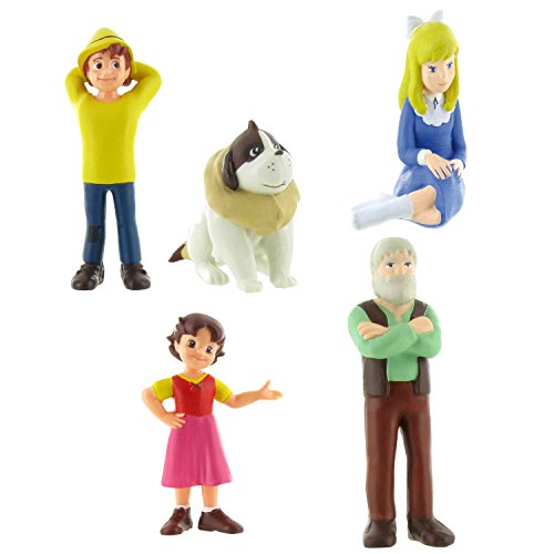 Comansi Lote 5 Figuras Heidi - Pedro Tumbado - Clara - Niebla - Abuelito