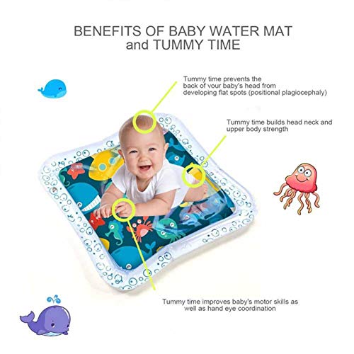 Compras Locas Juguetes para el Tiempo Boca Abajo, tapete de Juego para bebés, tapete de Agua Inflable, tapete de Agua para bebés,Cojín de Agua Inflable Pulgadas sin Fugas para bebés recién Nacidos