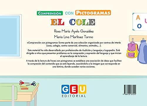 Comprensión con pictogramas: El Cole | aprendizaje De Lenguaje Por La Ruta Visual: Peppa Pig Material Escolar Infantil (Iniciación a la Lectura)