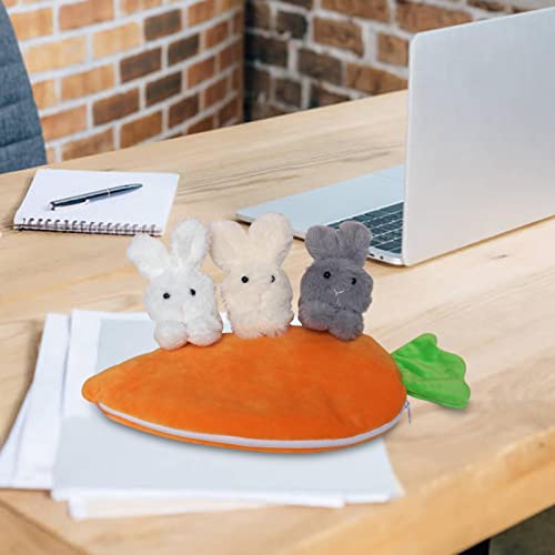 Conejito relleno - Peluche de zanahoria con conejitos en el interior Zanahoria de felpa suave linda con bolsa de cremallera Decoración de escritorio de vacaciones en casa Unzip Rabbit Doll Toy Renoble