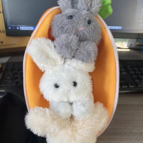 Conejito relleno - Peluche de zanahoria con conejitos en el interior Zanahoria de felpa suave linda con bolsa de cremallera Decoración de escritorio de vacaciones en casa Unzip Rabbit Doll Toy Renoble