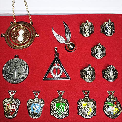 Conjunto De Colgante De Harry Potter Convertidor De Tiempo Reloj De Arena Colgante Collar Conjunto De Insignia De La Academia Conjunto De Joyas De Cosplay Para Niños