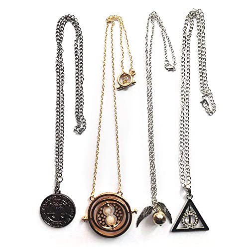 Conjunto De Colgante De Harry Potter Convertidor De Tiempo Reloj De Arena Colgante Collar Conjunto De Insignia De La Academia Conjunto De Joyas De Cosplay Para Niños