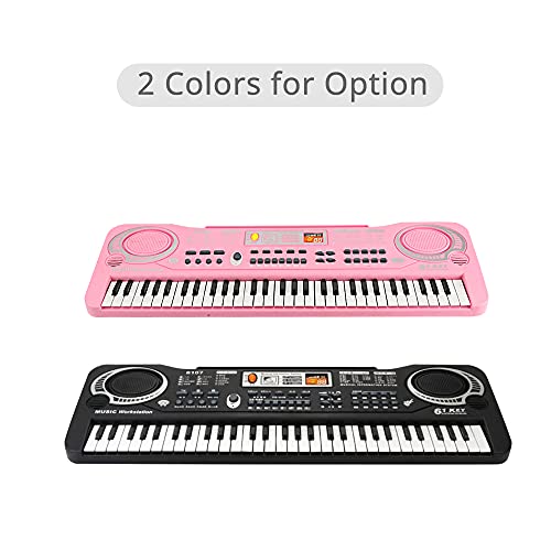 conpoir 61 Teclas Órgano electrónico USB Teclado Digital Piano Instrumento Musical Juguete para niños con micrófono