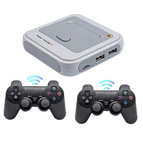 Consola de juegos retro, consola de videojuegos con salida de TV HDMI 4K con 2 controladores inalámbricos, más de 30000 juegos clásicos integrados, regalo ideal para niños y adultos(UE Enchufe)