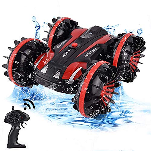 Control Remoto De Coches, Anfibio Agua Y La Tierra, Del Carro Del Barco 4WD Impermeable Del Coche De RC, 2,4 Ghz De Doble Cara Rotar, 360 Grados De Hilado, Vehículos Anfibios Juguetes Para Niños,A