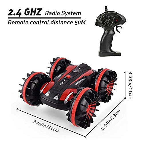 Control Remoto De Coches, Anfibio Agua Y La Tierra, Del Carro Del Barco 4WD Impermeable Del Coche De RC, 2,4 Ghz De Doble Cara Rotar, 360 Grados De Hilado, Vehículos Anfibios Juguetes Para Niños,A