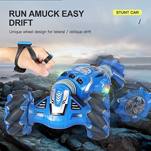 Control remoto Stunt Toy Car, Rc Car Gesture Sensing, Stunt RC Car, 2.4G Gesture Sensing Remote Control Stunt Car con Tracción en las Cuatro Ruedas,Off-Road y Estado Deportivo,45 Minutos en Espera