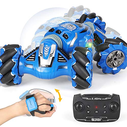 Control remoto Stunt Toy Car, Rc Car Gesture Sensing, Stunt RC Car, 2.4G Gesture Sensing Remote Control Stunt Car con Tracción en las Cuatro Ruedas,Off-Road y Estado Deportivo,45 Minutos en Espera