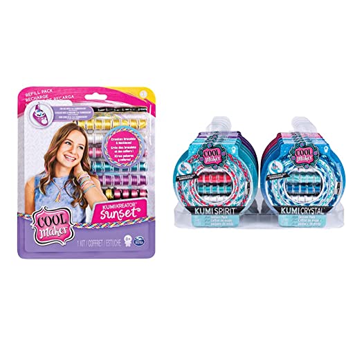 Cool Maker 6038304 Kumi Fashion Set para crear hasta 12 pulseras con KumiKreator + 6045486-recharges Fashion Pack small-kumi Kreator Loisirs Creatif, 6045486, MULTICOULEUR