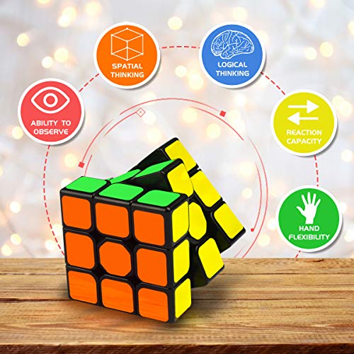 Coolzon Cubo Magico Set, 5 Pack Speed Cube Set 2x2x2 3x3x3 Megaminx Pyraminx Mirror Magic Cube 3D Puzzle Jigsaw Juguetes Educativos Regalos para Niños y Adultos