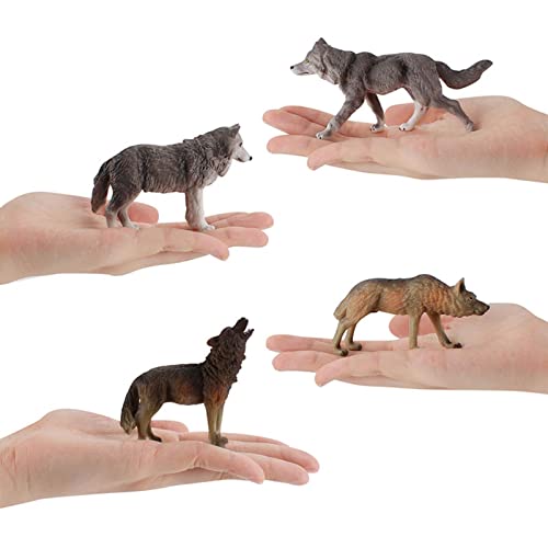 Correct De Figuras de Animales de Safari - Juego de Juego de Lobo de la Selva Africana Set de Juguetes de Mini Animales de 7 Paquetes Decoraciones navideñas para Jardines, terrazas, estanques