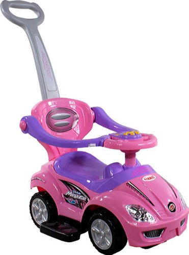 Correpasillos y andados para bebes - Portador con funcion empuja -Tire del juguete - Coche para bebe - Coches para ninos - Baby car ARTI 382 Mega Car Deluxe Pink Ride-On