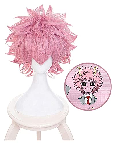 Cosplay Boku no Hero Academia Mina Ashido peluca Cosplay traje mi héroe Academia hombres mujeres corto pelo sintético partido juego de rol Pelucas belleza