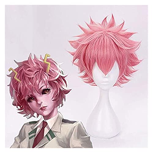 Cosplay My Hero Academia Cosplay peluca Mina Ashido Cosplay peluca resistente al calor sintético Boku no Hero Academia Cosplay Pelucas Halloween Pelucas Belleza