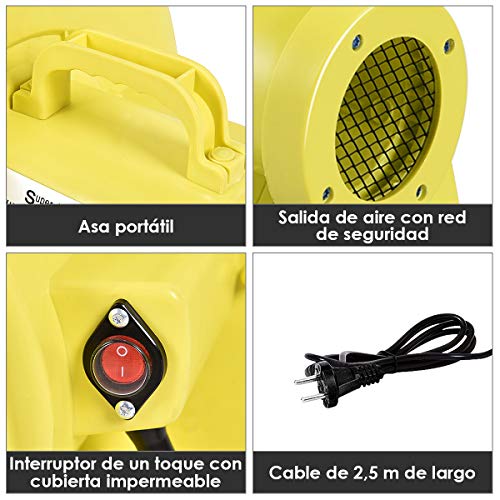 COSTWAY 450W Soplador para Castillo Hinchable Ventilador de Aire Eléctrico para Juguetes Inflables