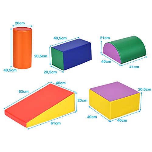 COSTWAY Juego de Bloques de Espuma Grandes para Bebé Bloques de Construcción Juguetes Educativos para Niños (Estilo 2)