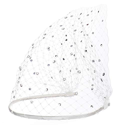 Coucoland Elegante tocado de los años 20 para mujer, diadema para boda, cóctel, fiesta, mística, diadema para mujer, Halloween, carnaval, accesorios (estilo 3 - blanco)