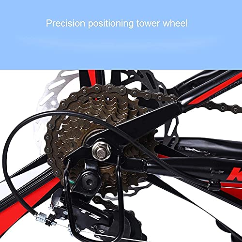 COUYY 24/26 Pulgadas Variable Variable Plegable Mountain Bike Estudiante Deporte Bicicleta Amortiguador Amortiguador Niño Bike Boys & Girls Double Disc,24 Speed,24 Inches