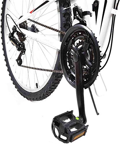 COUYY Bicicleta Plegable, 24-26 Pulgadas 21 velocidades Bicicleta de montaña Plegable, Freno y Trasero V Absorbente de Choque Mountain Bike Speed ​​Coche,Blanco,24inches