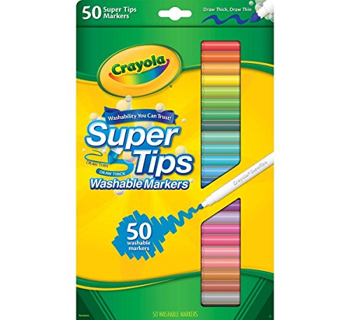 Crayola 58-5050 Super Tips Lavable Marker, Paquete de 50