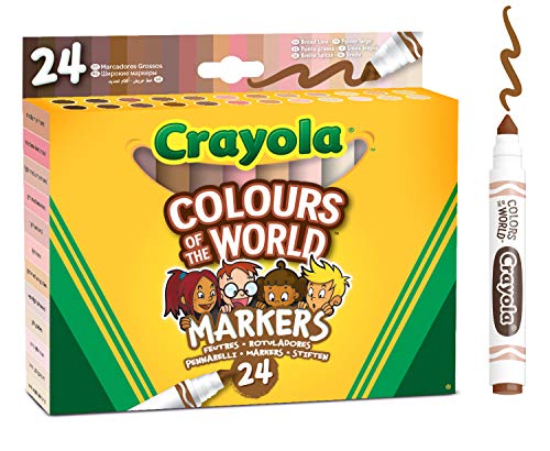 CRAYOLA Colours of The World - Rotuladores en 24 Colores Especialmente diseñados para representar a Personas de Todo el Mundo 58-7804