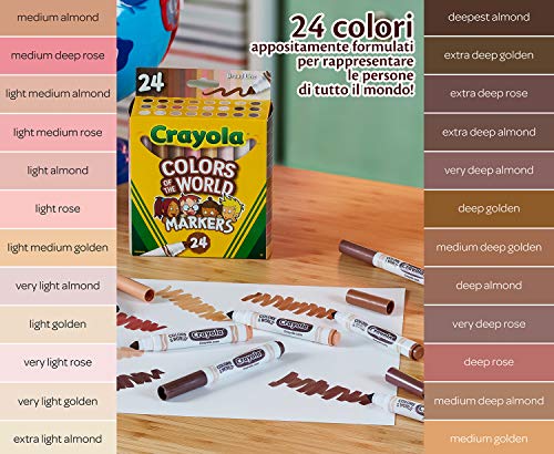 CRAYOLA Colours of The World - Rotuladores en 24 Colores Especialmente diseñados para representar a Personas de Todo el Mundo 58-7804