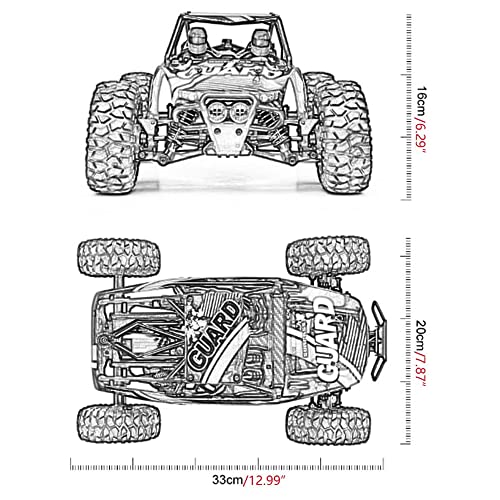 Crayom 4WD Control Remoto Monster Truck 45 ° Todo Terreno Todoterreno Escalada RC Car Toy 1:14 Crawler RC Car Bigfoot RC Buggy vehículo eléctrico Carreras de Alta Velocidad