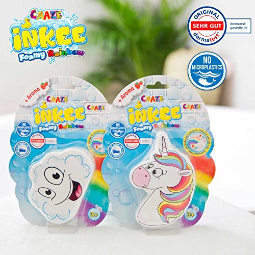 CRAZE INKEE Bombas baño para niños Arcoiris Perfumada, Juego de Unicornio o Nube. juguetes baño espumosas Multi Color para Bañera o Piscina de Niños con olor a Fresas, Multicolor (22511)