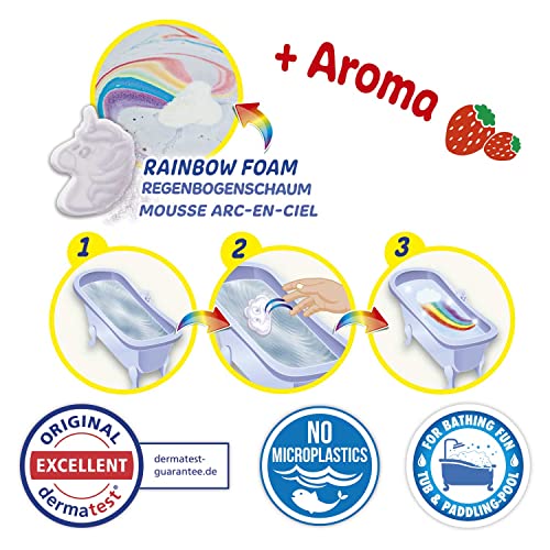 CRAZE INKEE Bombas baño para niños Arcoiris Perfumada, Juego de Unicornio o Nube. juguetes baño espumosas Multi Color para Bañera o Piscina de Niños con olor a Fresas, Multicolor (22511)