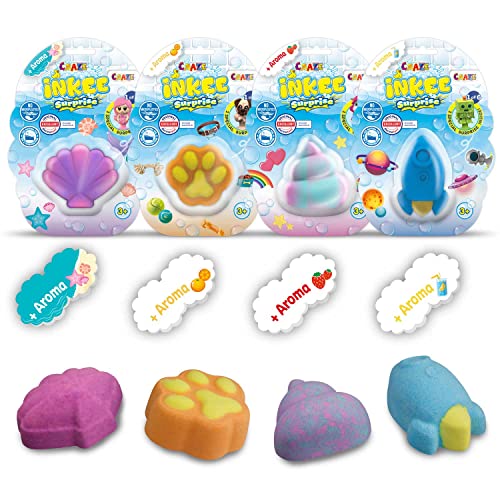 CRAZE INKEE Bombas Baño para Niños, diferentes figuras, bombas de baño aromaticas y espumosas, juguetes baño de Regalo Sorpresa dentro, Multicolor (22481)