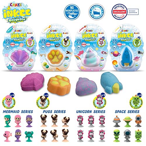 CRAZE INKEE Bombas Baño para Niños, diferentes figuras, bombas de baño aromaticas y espumosas, juguetes baño de Regalo Sorpresa dentro, Multicolor (22481)