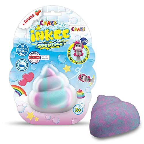 CRAZE INKEE Bombas Baño para Niños, diferentes figuras, bombas de baño aromaticas y espumosas, juguetes baño de Regalo Sorpresa dentro, Multicolor (22481)